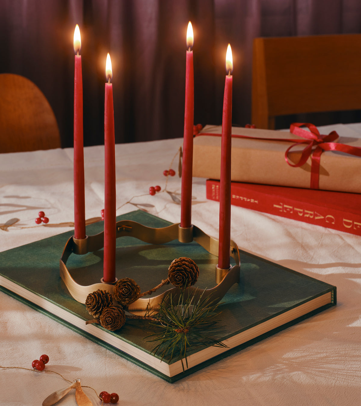 Adventsstage i messing Ø18 cm