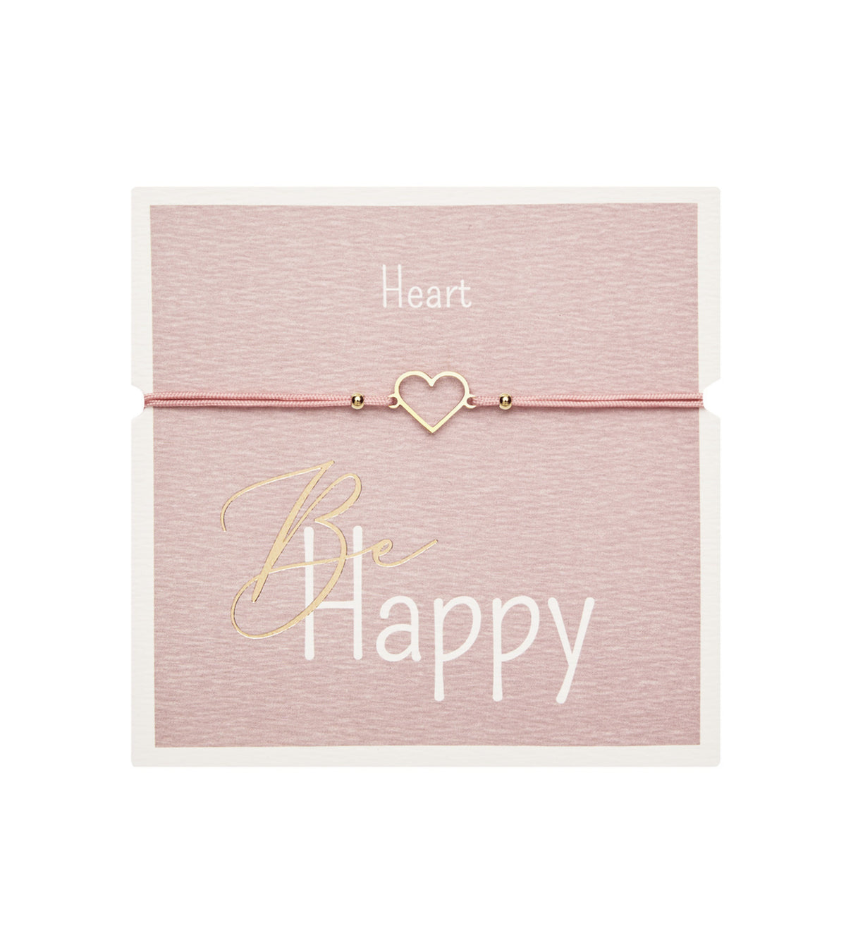 Armbånd med hjerte, Forgyldt - Be Happy