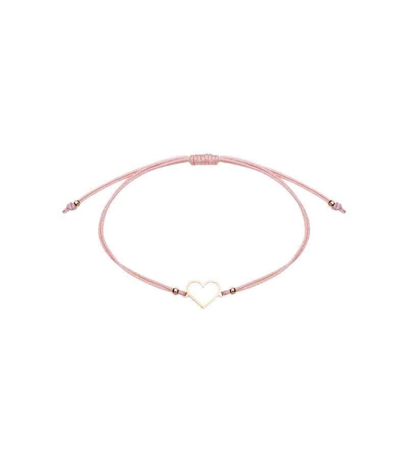 Armbånd med hjerte, rosagyldent, Be Happy