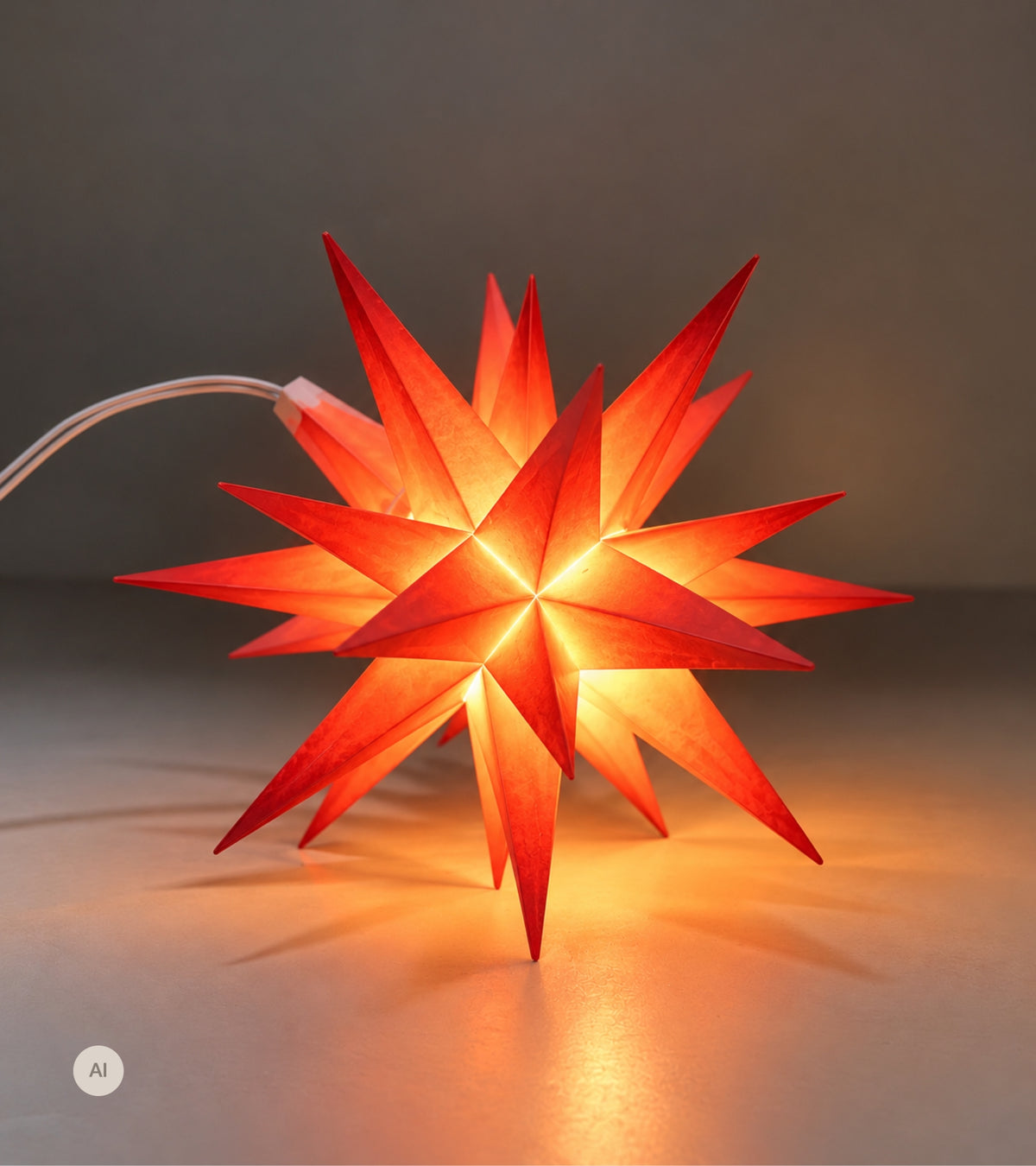 Herrnhuter Årsstjerne 2026, ABRIKOS, 8 cm, LED