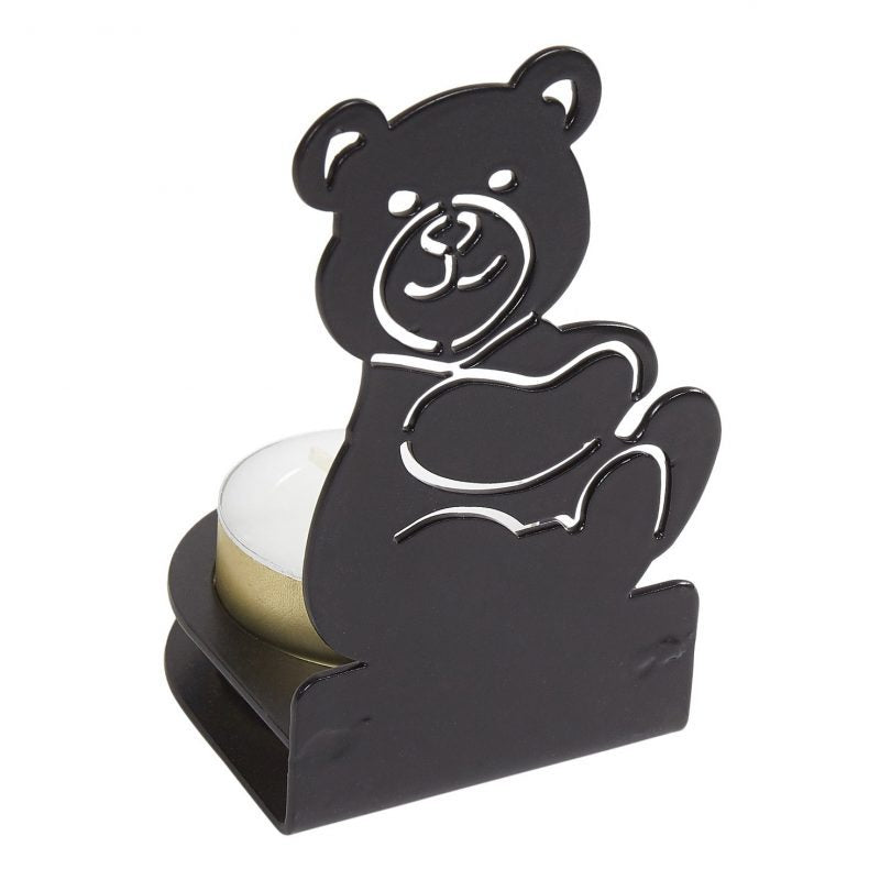 Bamse fyrfadsstage sort