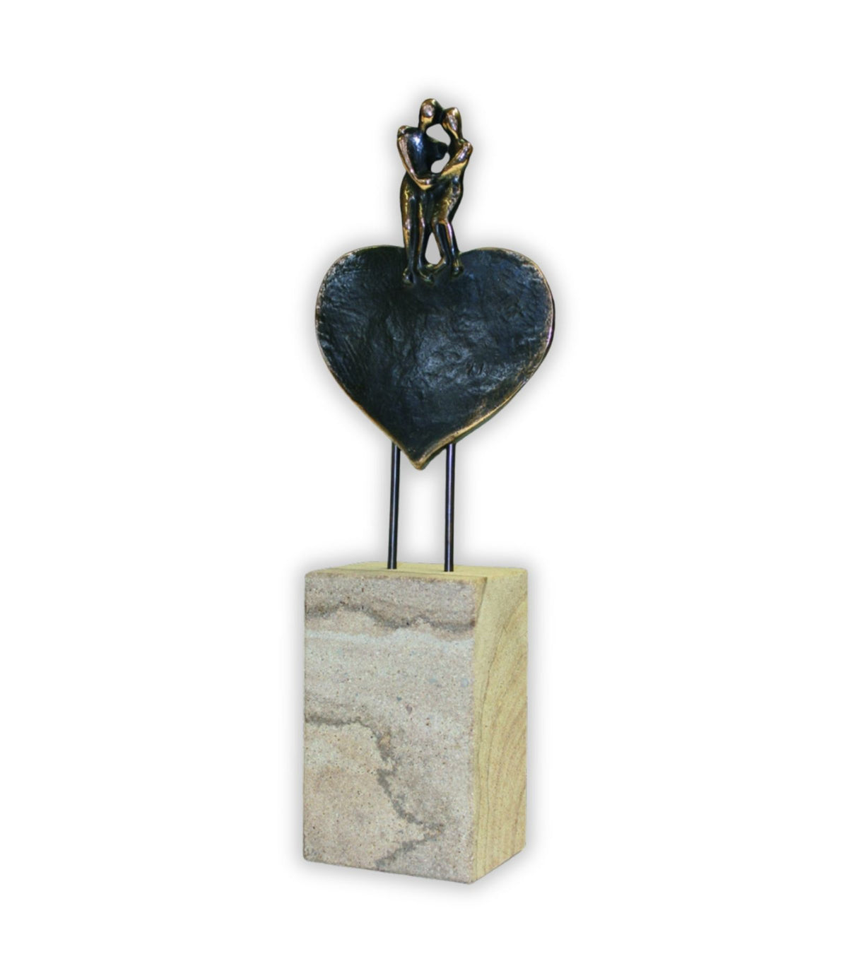 Bronzeskulptur, Ekte Kjærlighet, 32 cm