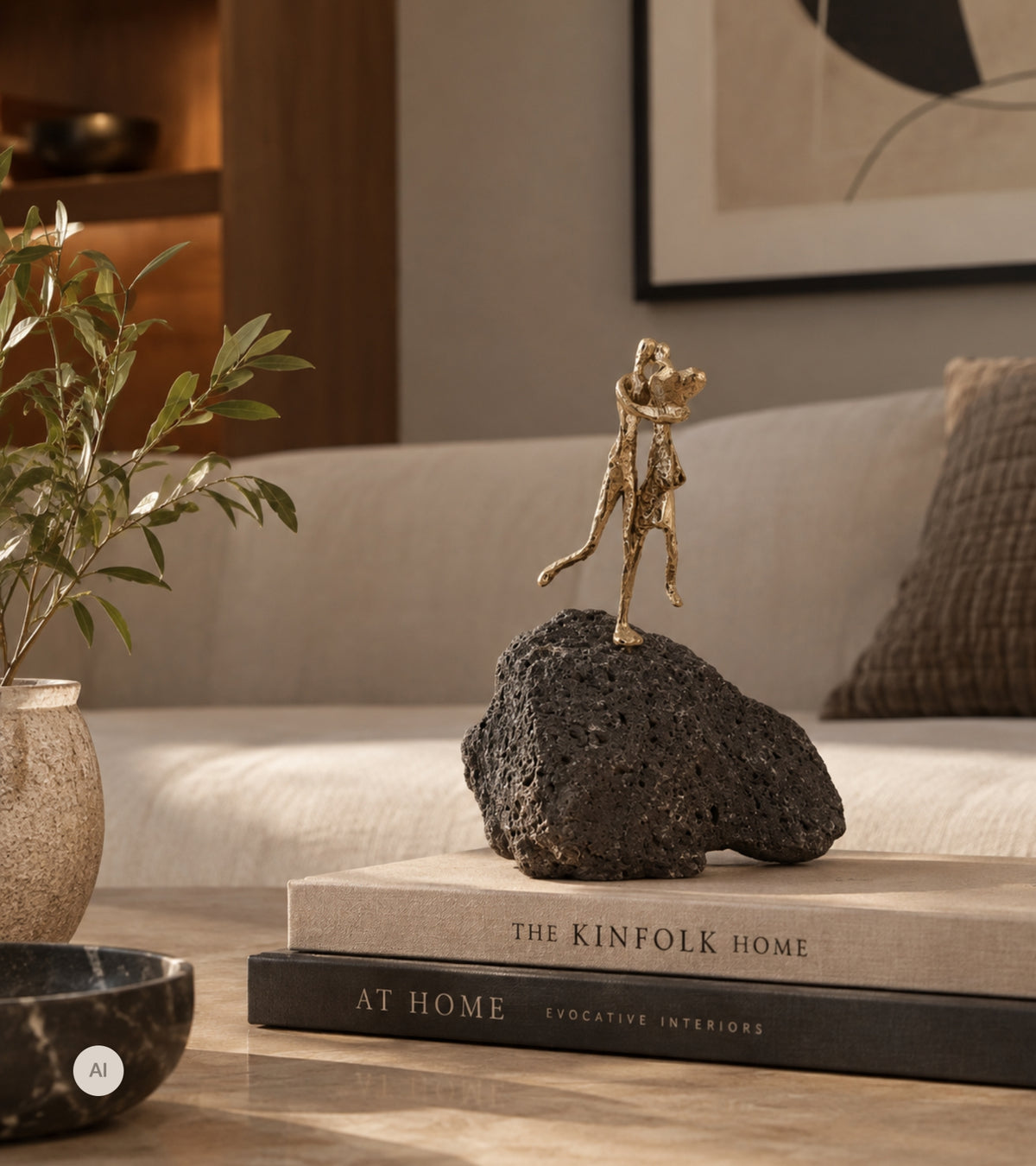Bronzeskulptur, Skønt at følges ad.