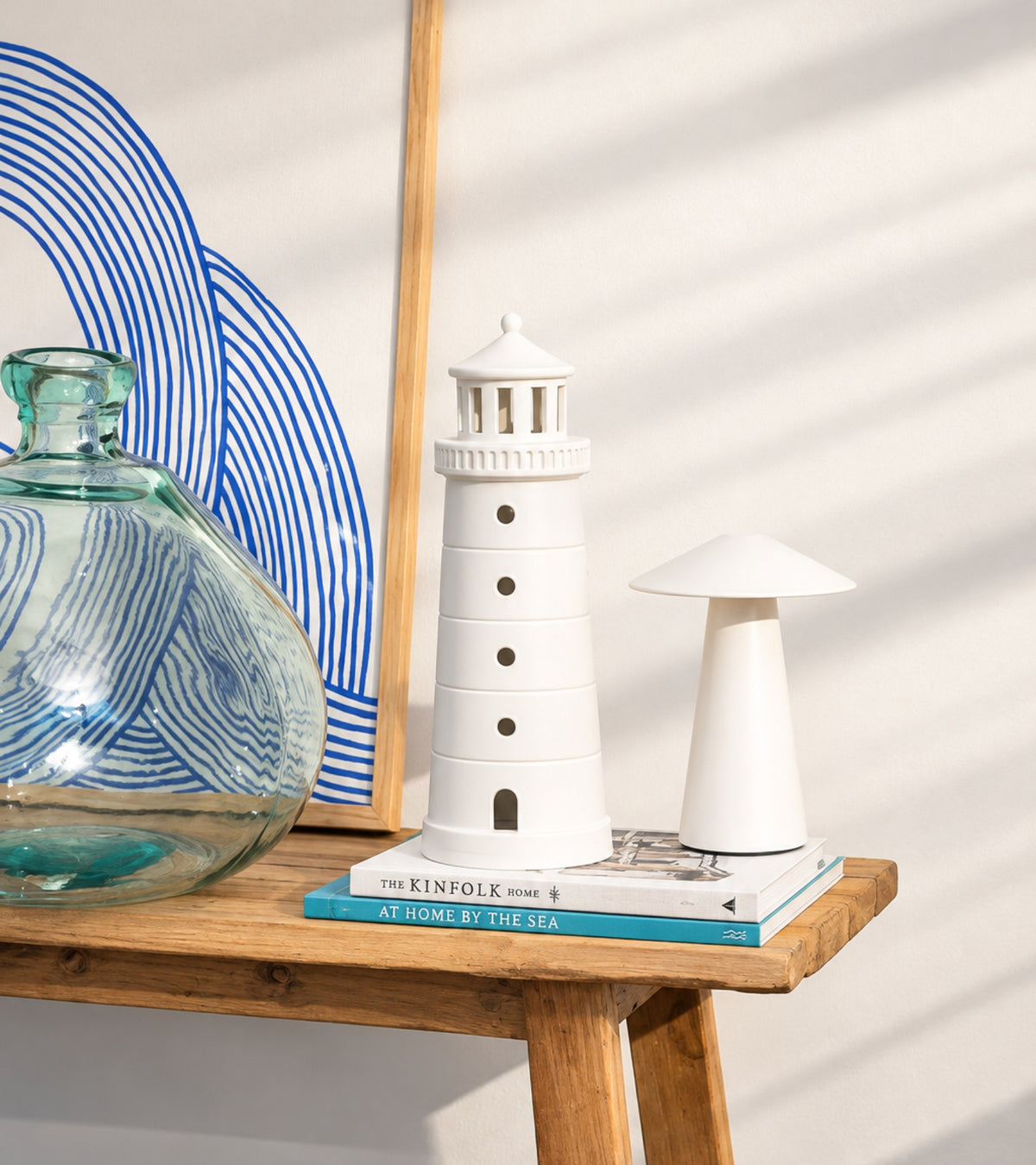 Fyrtårn i porcelæn, 31 cm