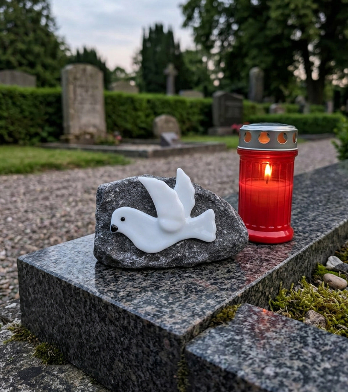 Fredsdue i glas På Granitsten