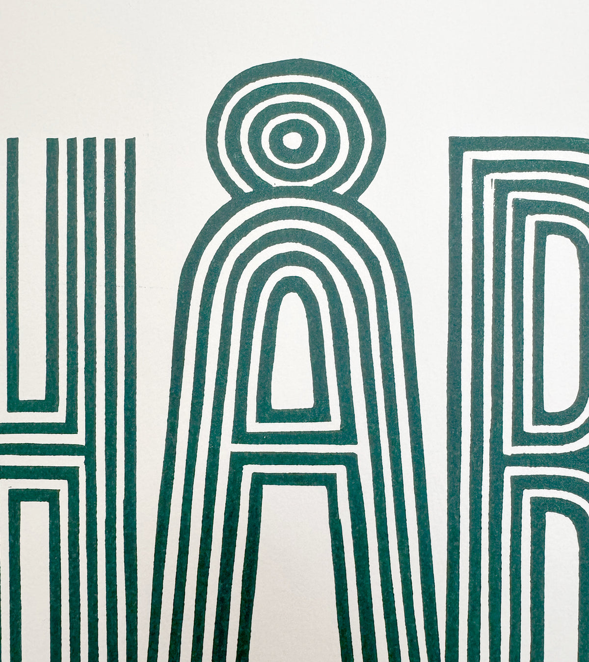 Linoleumstryk: HÅB, A3 Plakat, Grøn