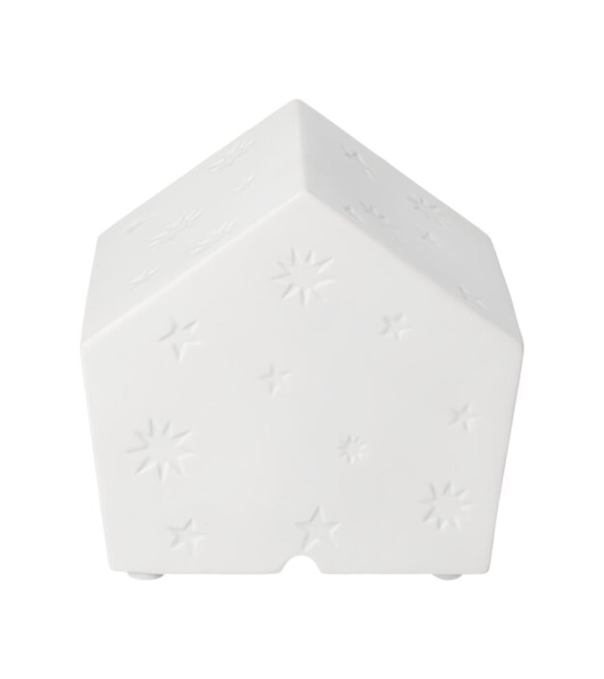Julekrybbe i hvidt porcelæn med LED lys