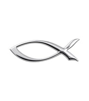 Klistermærke, Sølvfarvet fisk, 8 cm
