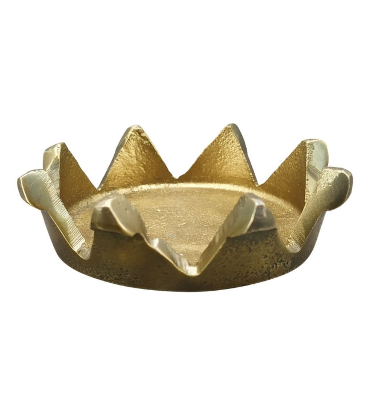 Krone lysestage, Guld, 10 cm