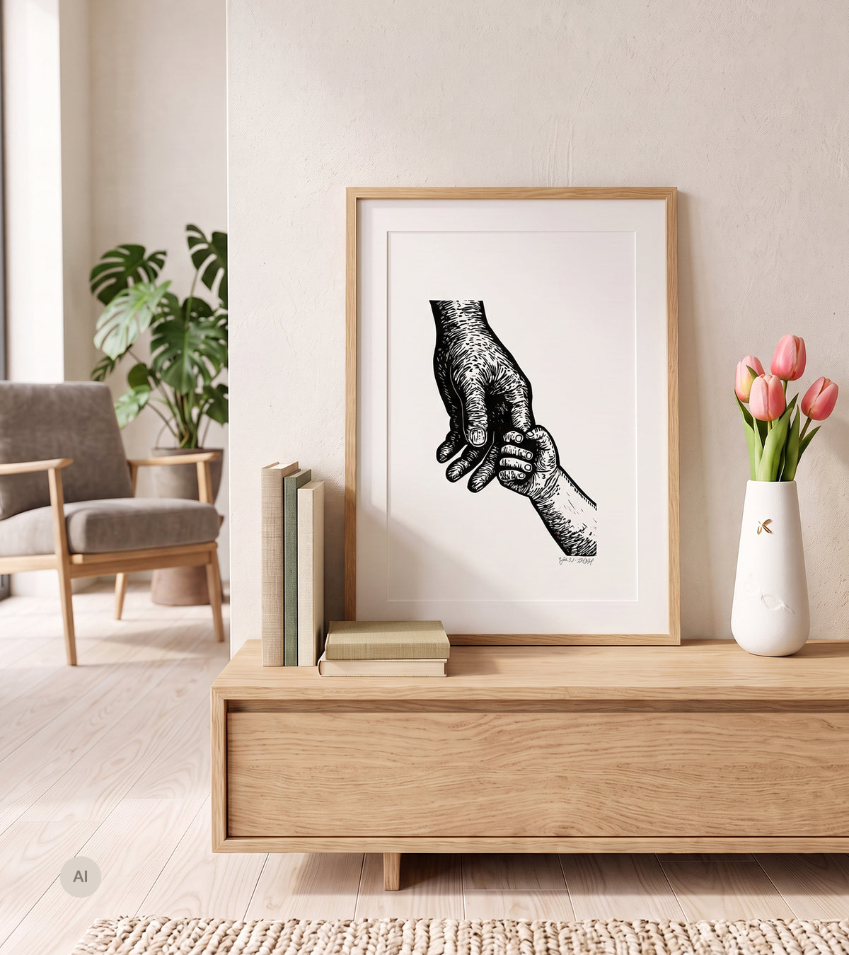 Linoleumstryk: FAR, A3 Plakat, Sort