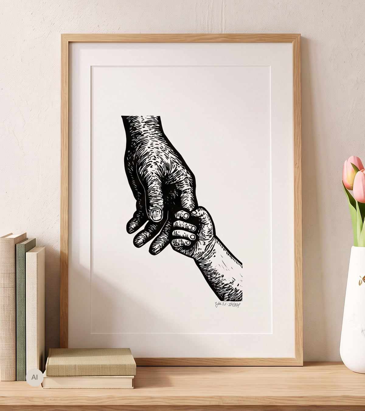 Linoleumstryk: FAR, A3 Plakat, Sort
