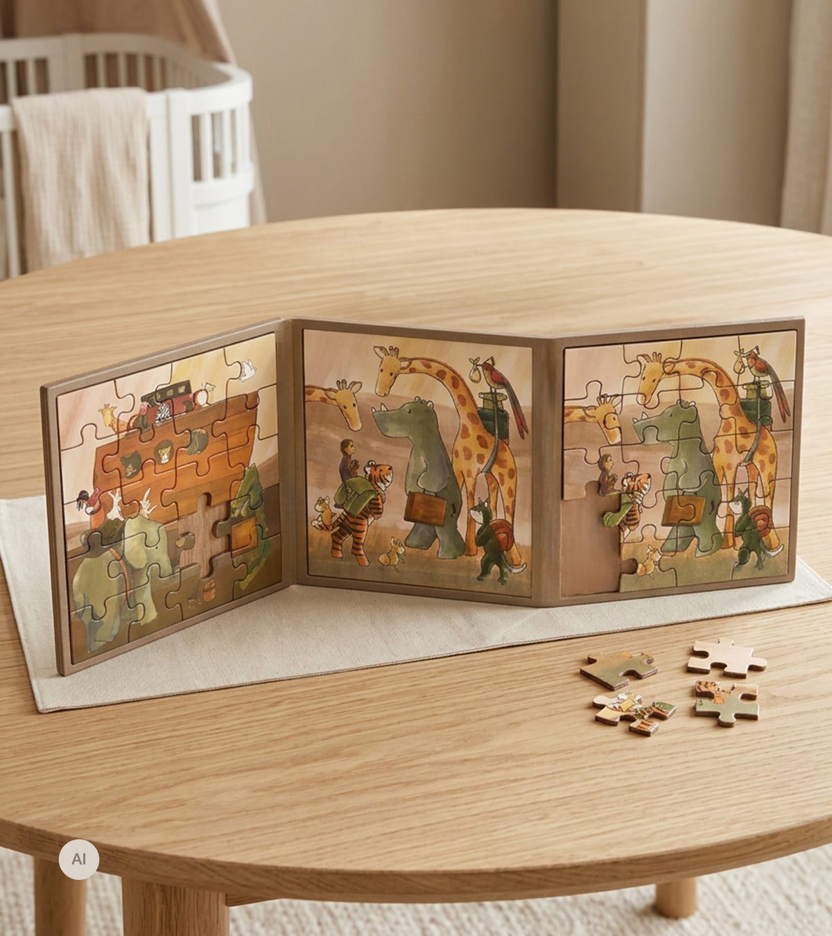 Magnetisk puslespil - Noahs Ark, 2 x 20 brk
