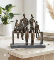 Skulptur: Familien har hjemstad i hjertet, metal, 26 cm