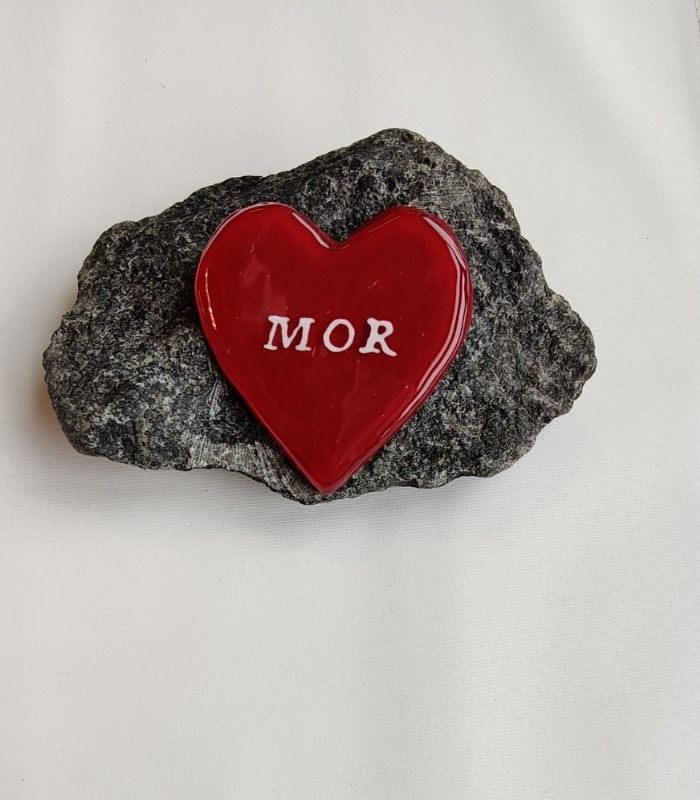 OnlyByGrace Gravsten med glashjerte MOR