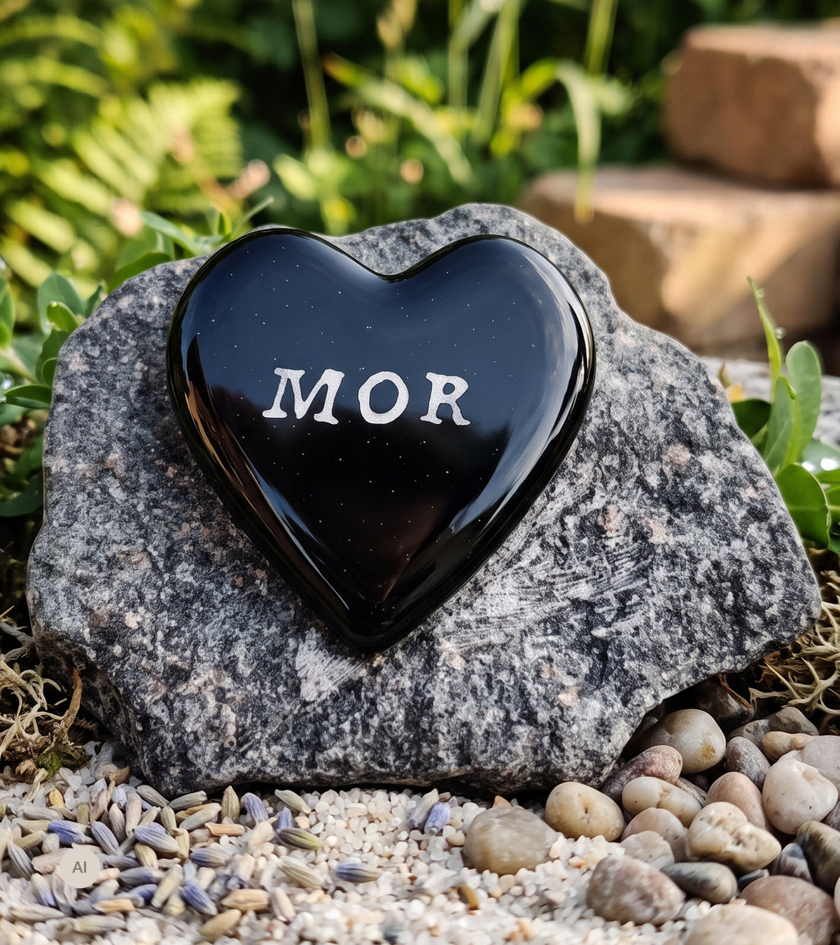 MOR, Sort Glashjerte På Granitsten