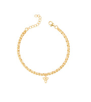 By Gabay, Skytsengel armbånd m. dobbeltkæde, guld, str M/L