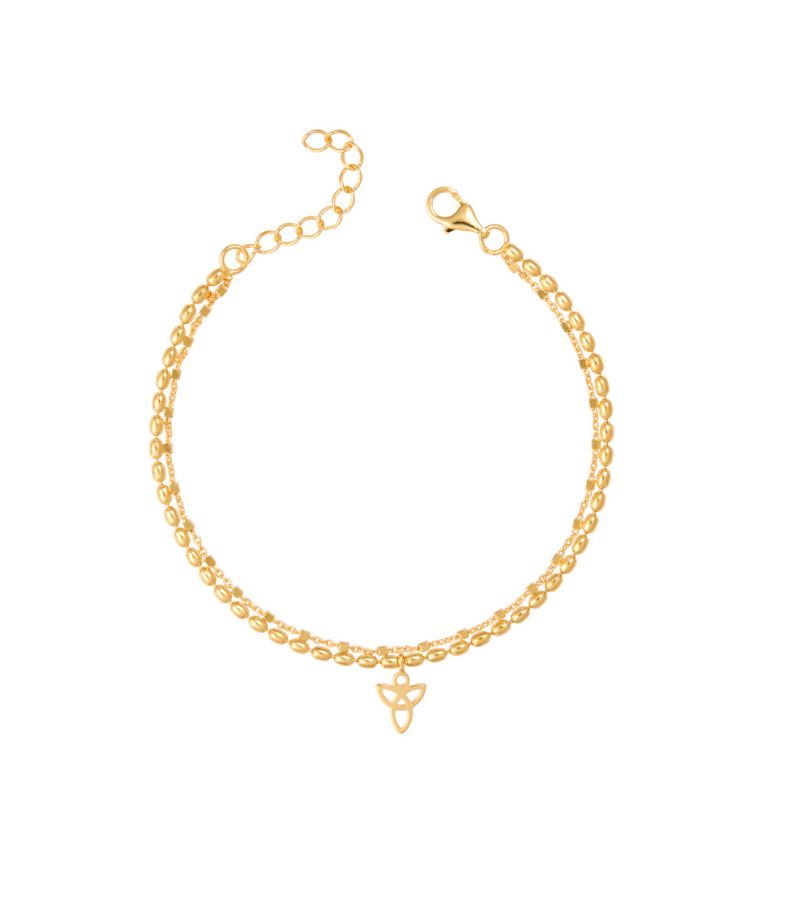 By Gabay, Skytsengel armbånd m. dobbeltkæde, guld, str M/L