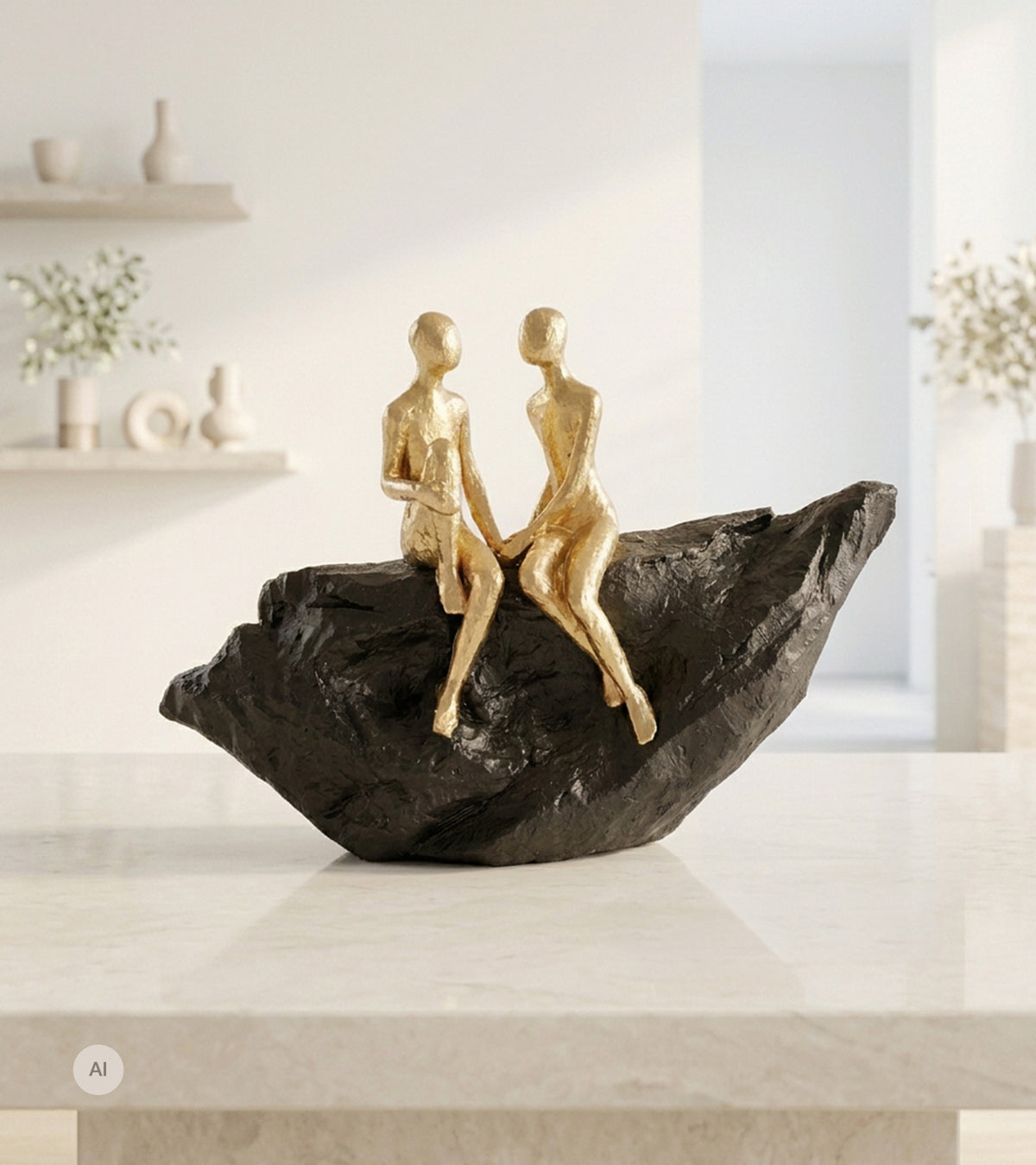 Skulptur: Forelsket, Guld og sort
