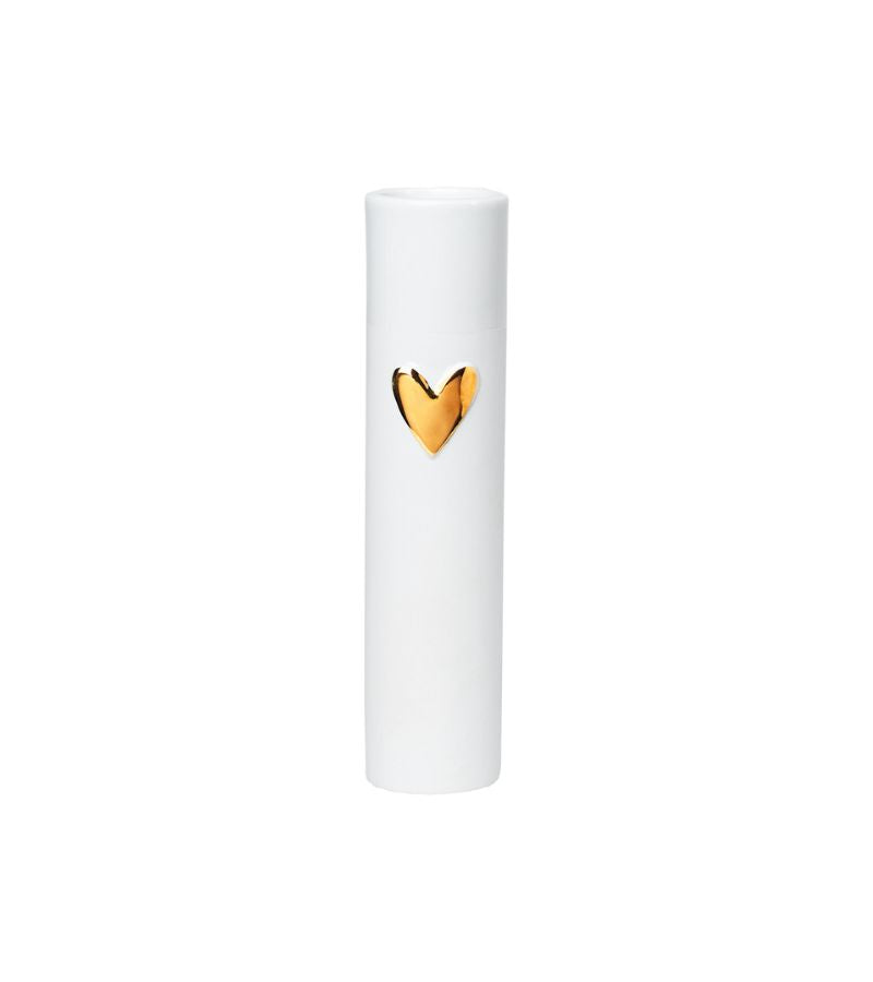 Vase med guld hjerte