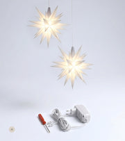 Sæt a 2 Herrnhuter Stjerner, Hvid, 13 cm LED, incl. adapter med timer