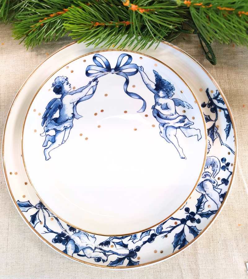 Sharing moments frokosttallerken 21 cm blå engle Onlybygrace