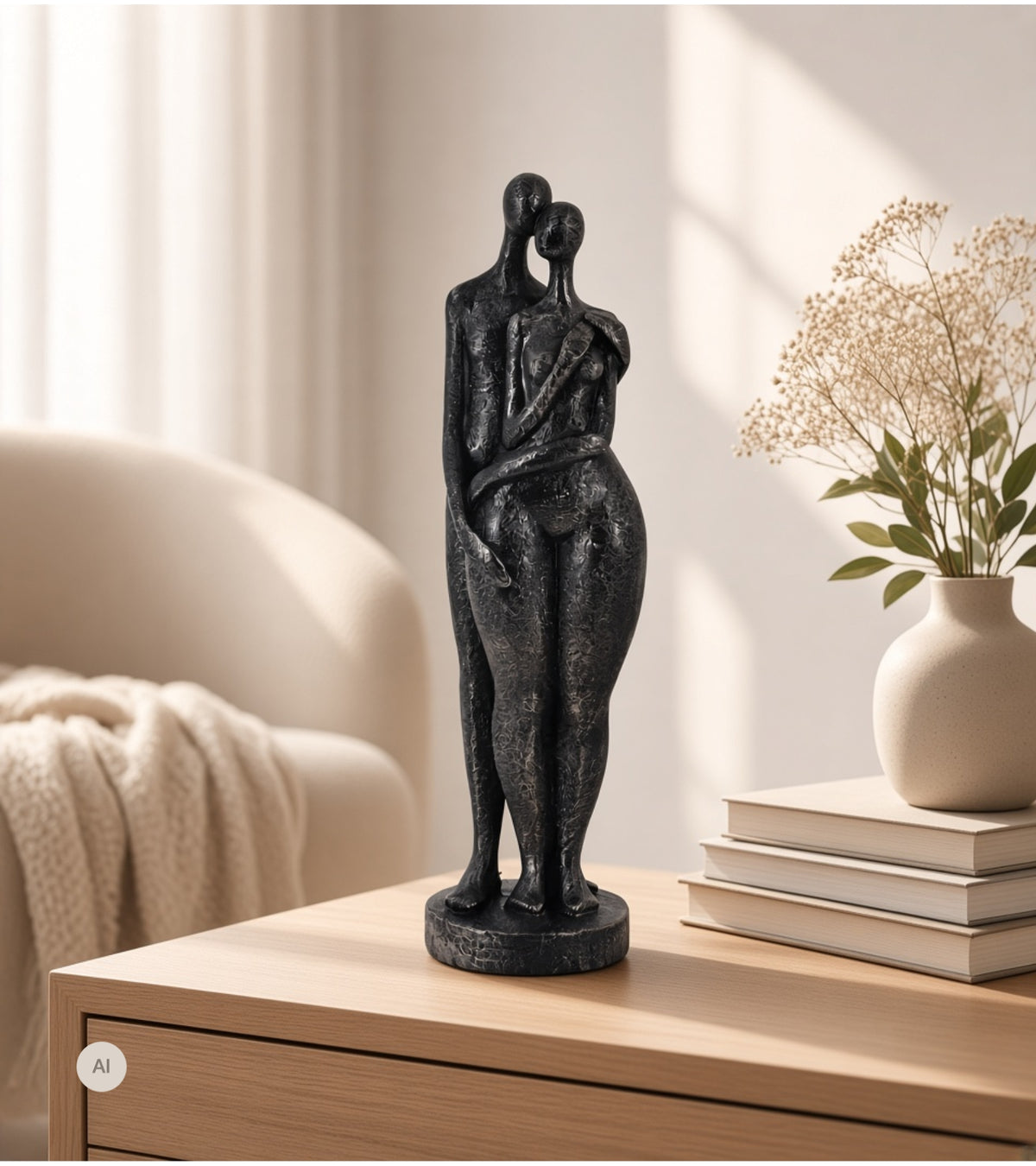 Skulptur, Kærlighed og runde former, 31 cm