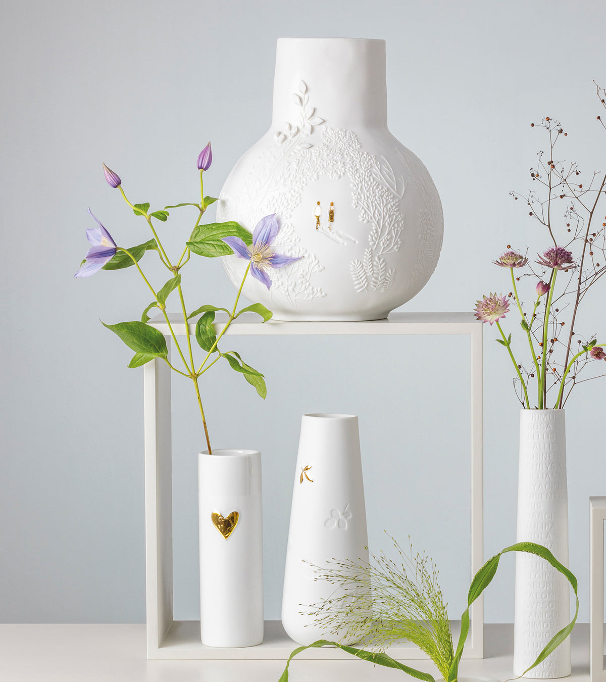 Vase med guld hjerte