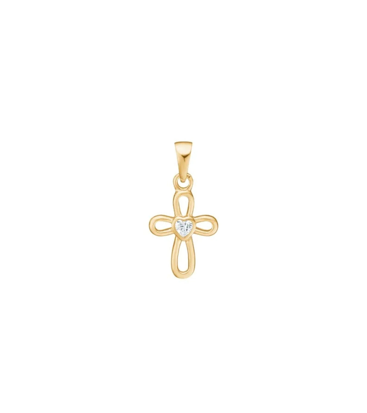 Vedhæng, Kors, Forgyldt, 16x10 mm