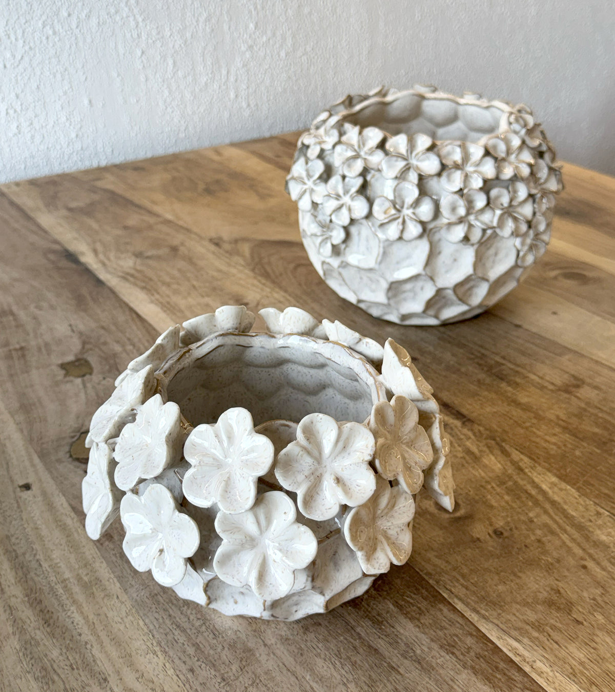 Potte, Creme Blomster Fiona skjuler, dia 21 cm