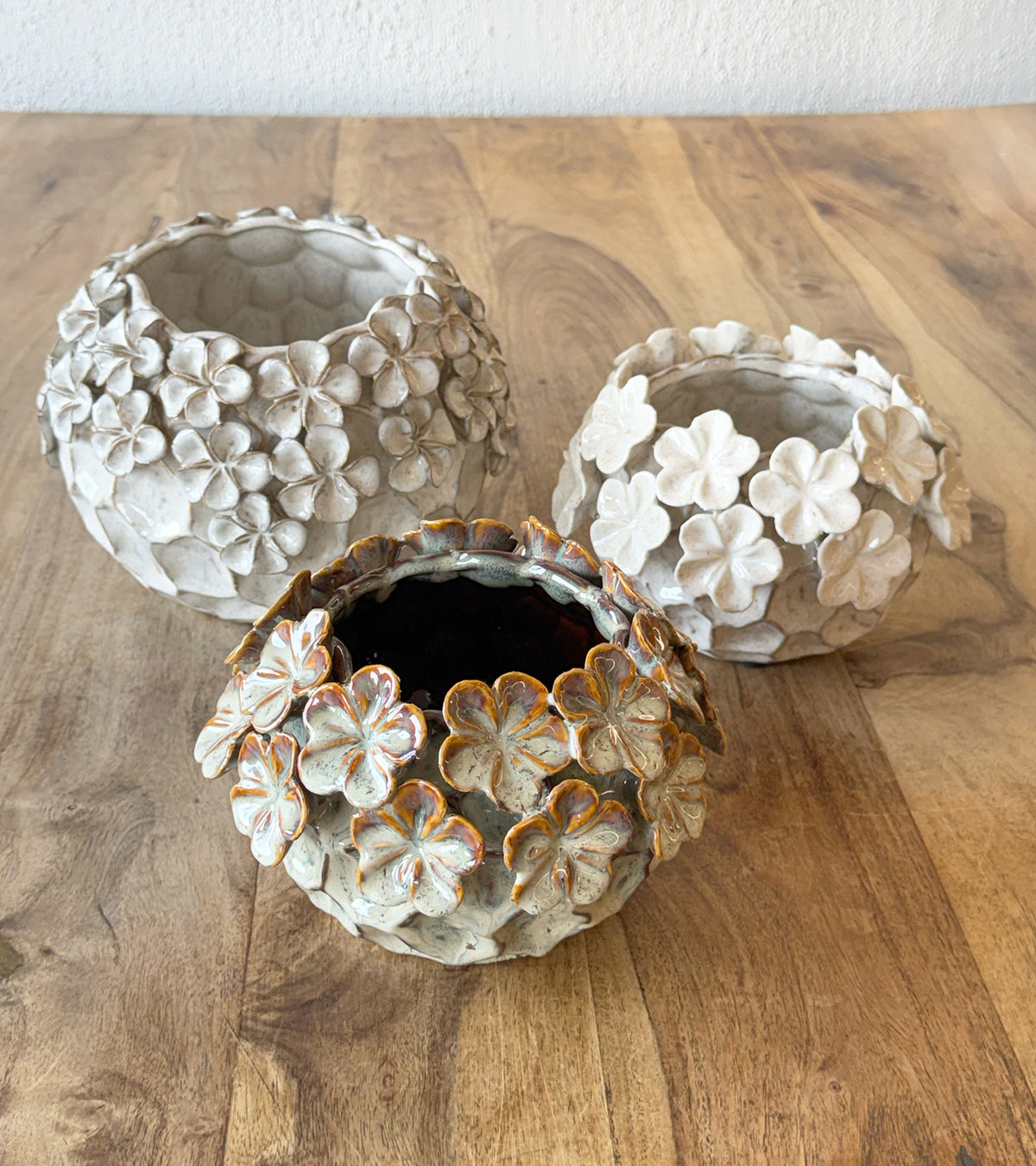 Potte, Creme Blomster Fiona skjuler, dia 21 cm