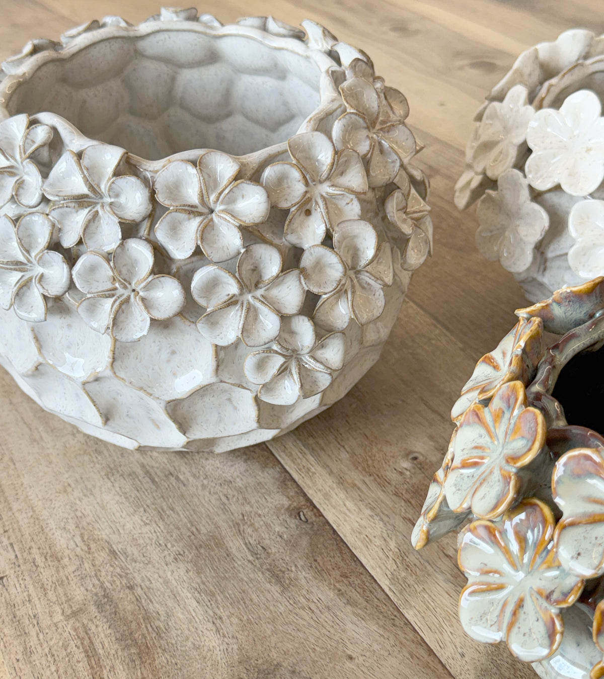 Potte, Creme Blomster Fiona skjuler, dia 21 cm