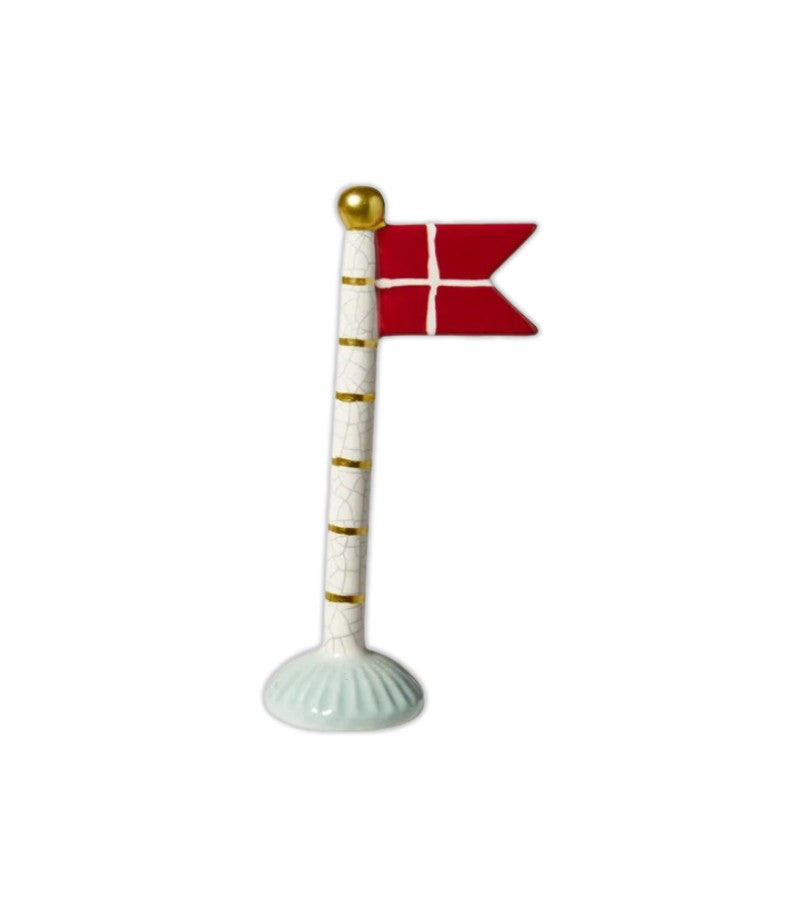 Fødselsdagsflag, Hvid med striber, 19 cm