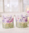 GlasStage med lilla blomster, 8 cm