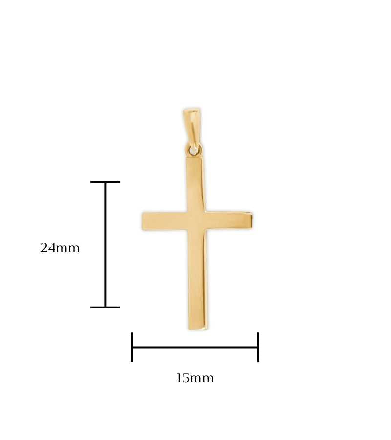 guldkors 8kt guld 24mm OnlyByGrace