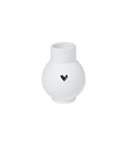 Kuglevase med sølvhjerte, 13 cm